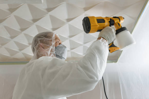 istock The painter is painting a 3d ceiling with a spray gun. 1293096206