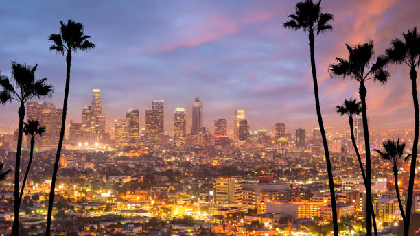 istock Los Angeles downtown skyline cityscape in CA 1293099626