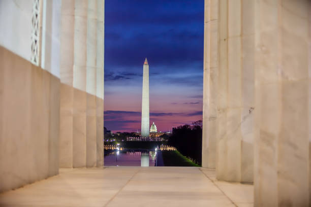 istock Washington monument, mirrored in the reflecting pool in Washington, DC. 1293099662