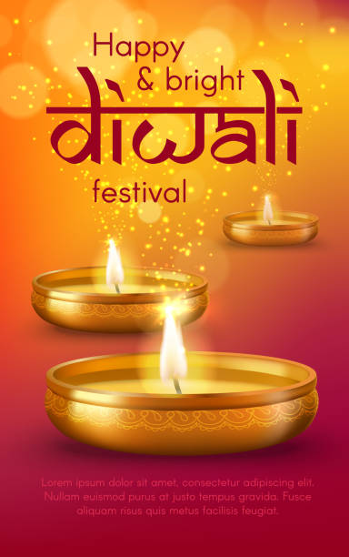 illustrazioni stock, clip art, cartoni animati e icone di tendenza di lampade diya del festival indiano diwali o deepavali - diyo