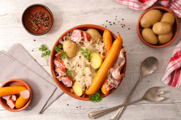 istock sauerkraut- cabbage with potato and meats 1293104626