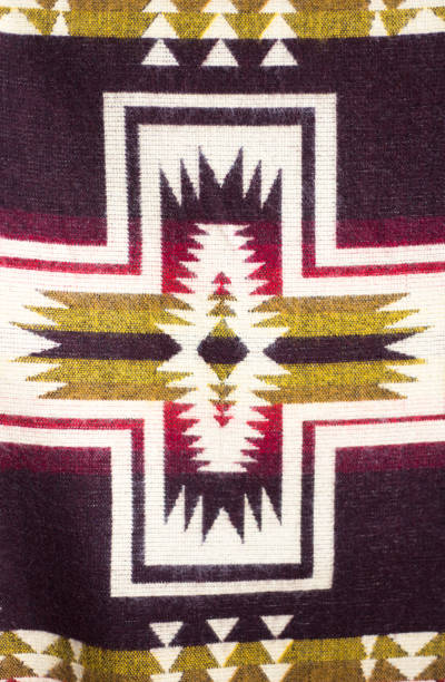 istock Vibrant Mexican Brown-Yellow-Red Blanket (Close-Up) 1293108216