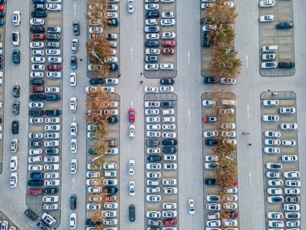 istock Aerial View Parking Lot 1293118868