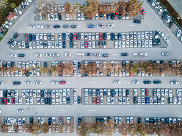 istock Aerial View Parking Lot 1293118923