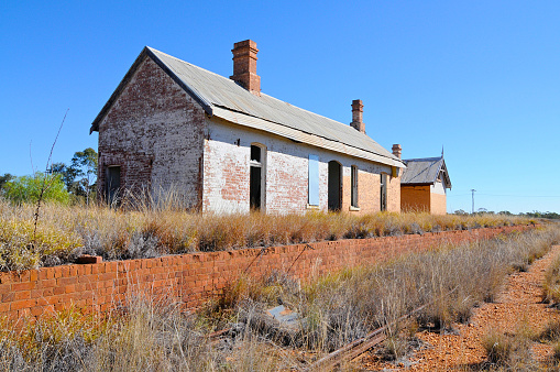 Abandoned railway station outback
