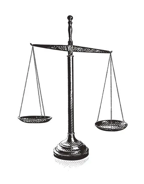 Vector illustration of Scales of Justice