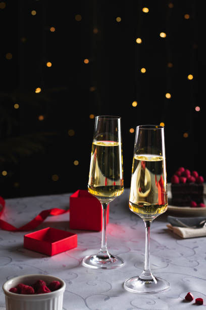 istock Two glasses of champagne for Valentine's day 1293132971