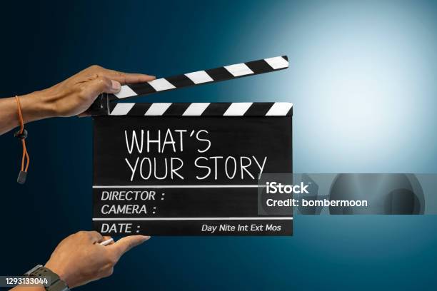 Whats Your Storytext Title On Film Slate For Film Makerstorytelling Concept Stock Photo - Download Image Now