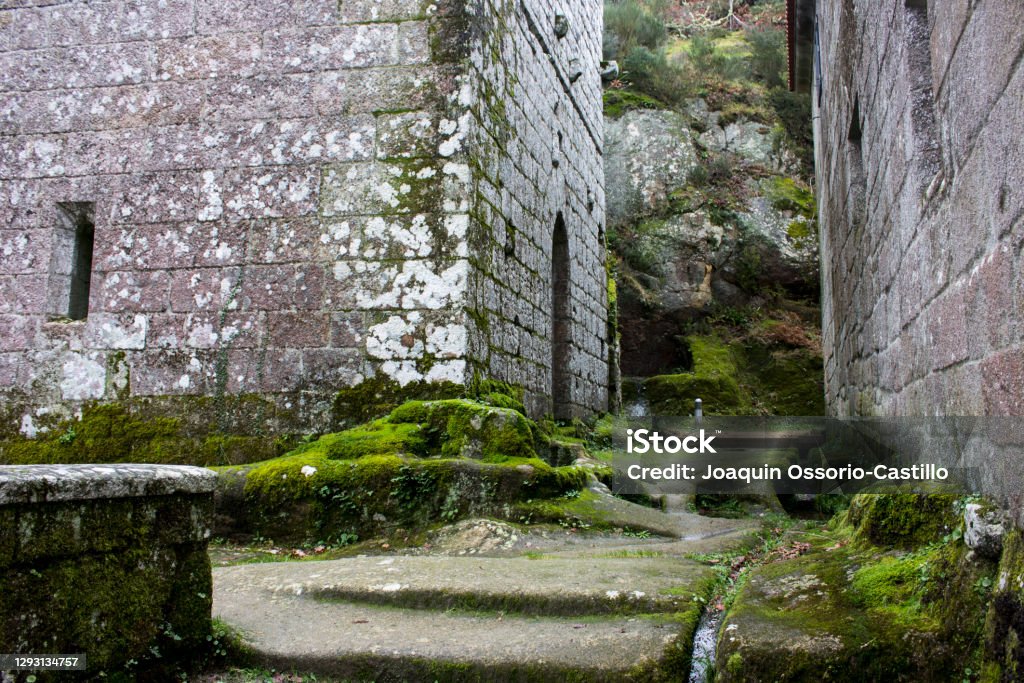 Monastery of San Pedro de Rocas Esgos, Spain. The Monastery of San Pedro de Rocas in Galicia Abandoned Stock Photo