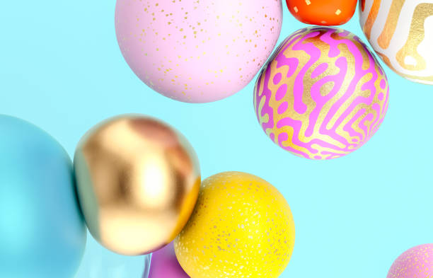 istock Abstract holiday background with fancy geometric balloons. 1293139895