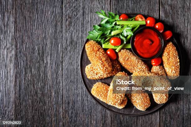 Deepfried Italian Suppli Al Telefono Rice Croquettes Stuffed With Mozzarella Stock Photo - Download Image Now