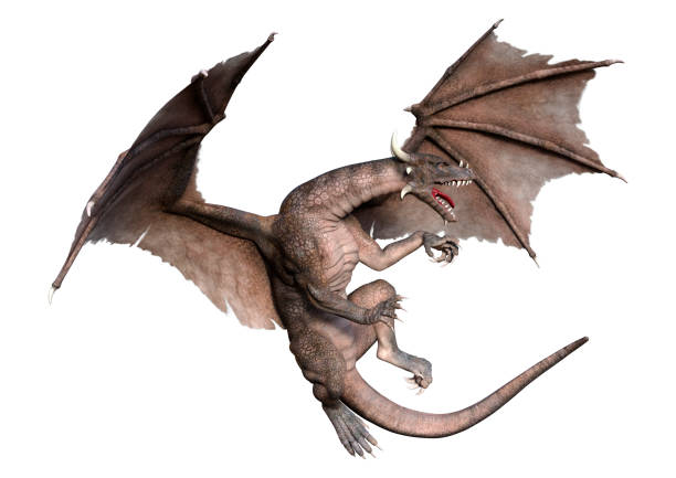 istock 3D illustration fantasy dragon on white 1293148240
