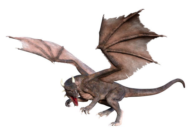 istock 3D illustration fantasy dragon on white 1293148248