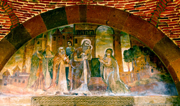 istock Beautiful painting in Armenian monastery. 1293151094