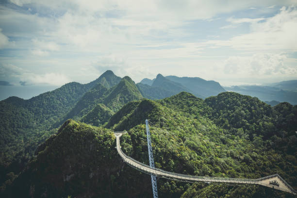 スカイブリッジ, ランカウイ島 マレーシア - tropical rainforest elevated walkway pulau langkawi malaysia ストックフォトと画像