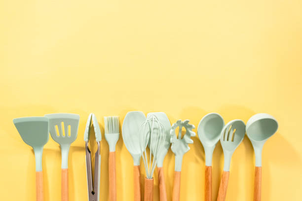 istock Silicone cooking utensils with wooden handle. 1293162048