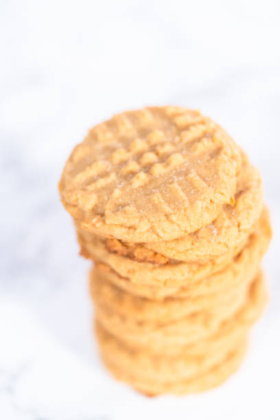 istock Stack of home made freshly baked peanut butter cookies. 1293162357