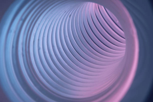 istock Beautiful round abstract gray tunnel with color light on a background pattern textured ford design. 1293166154