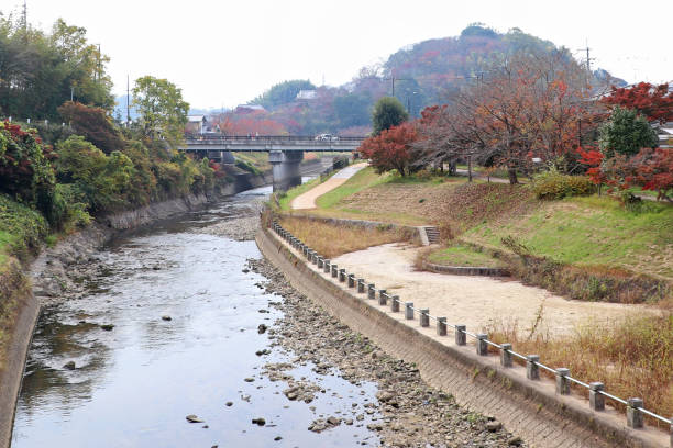 istock Tatsuta River and Mimuro Mountain in late fall, Nara Pref 1293167778