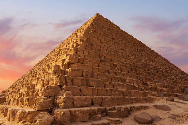 istock Famous great Giza Pyramids in sand desert in Cairo. 1293168705