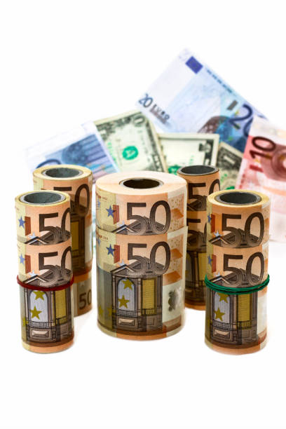 istock Monetary denominations of different advantage, white background 1293171609