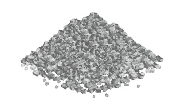 ilustrações de stock, clip art, desenhos animados e ícones de isometric vector illustration gravel pile isolated on white background. heap of gravel colorful vector icon. crushed and stones in flat cartoon style. construction and building material. - rock vector stack heap