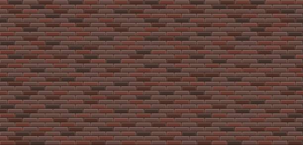 istock Vector texture of brick wall. Realistic brown brick wall background. Dark brick wall seamless vector pattern for replication. Bavarian masonry seamless vector pattern. Vector illustration. 1293173880