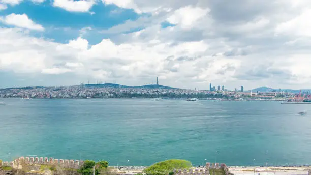 Photo of Istanbul and Bosphorus view. View of downtown. Travel Turkey