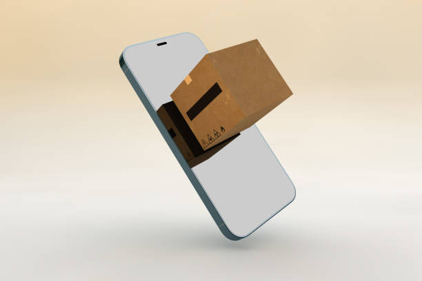 istock Cardboard box and Shop Online 1293175680