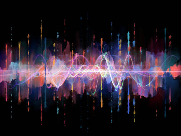 sound waves in color, abstract modern background music in color, digital painting sound wave photos stock pictures, royalty-free photos & images