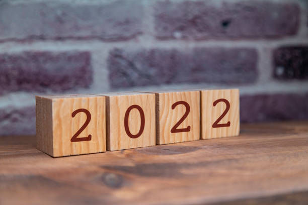 istock 2022 written on wooden blocks. 1293184446