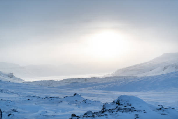 Svalbard in winter stock photo