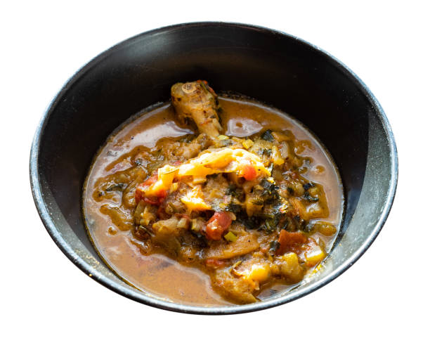 istock stewed dish Chakhokhbili in black bowl cut out 1293192271