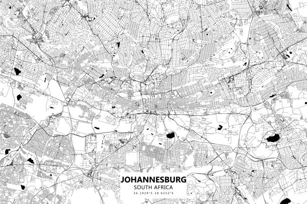 ヨハネスブルグ,南アフリカのベクトルマップ - south africa map africa vector点のイラスト素材／クリップアート素材／マンガ素材／アイコン素材