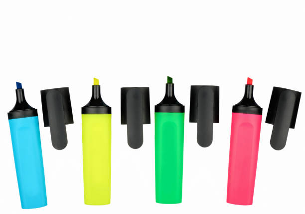 istock Close-up color markers isolated on white background 1293196402
