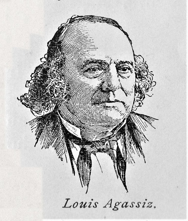 A portrait of Jean Louis Rodolphe Agassiz, a biologist and geologist recognized as a scholar of Earth's natural history. May 28, 1807, in Switzerland, and died December 14, 1873, in Massachusetts. Illustration published in The New Eclectic History of the United States by M. E. Thalheimer (American Book Company; New York, Cincinnati, and Chicago) in 1881 and 1890. Copyright expired; artwork is in Public Domain.