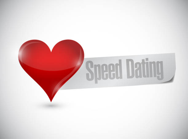 bildbanksillustrationer, clip art samt tecknat material och ikoner med speed dating hjärta tecken illustration design - speed dating