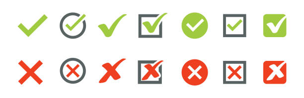 ilustrações de stock, clip art, desenhos animados e ícones de check mark icon set. vector stock illustration - checkbox