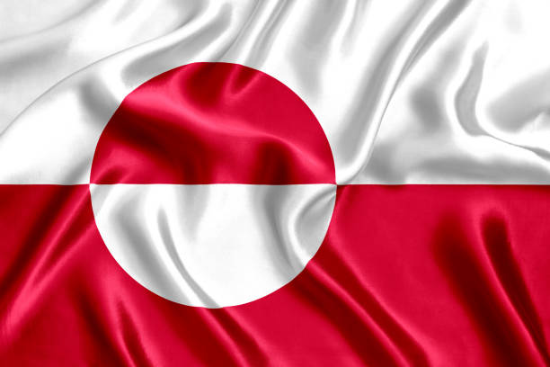istock Flag of Greenland silk. 1293202610