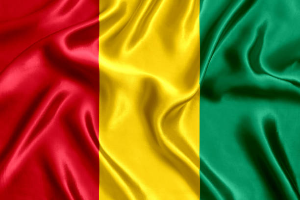 istock Flag of Guinea silk. 1293202687