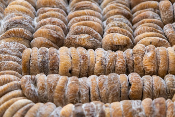 Close up of dried figs on stall