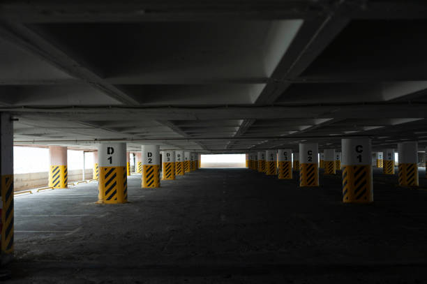 istock Empty indoor car parking space stock photo 1293208581
