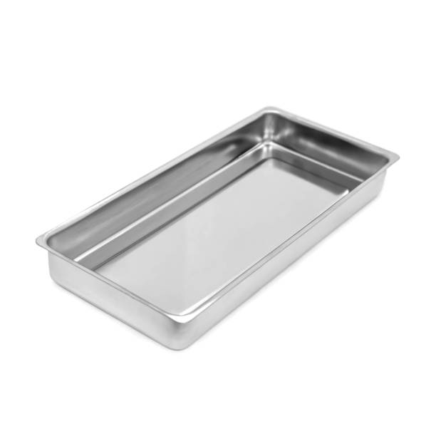 istock Metal medical container for sterilizing instruments on a white background. Isolated. Gray stainless steel tray for nail and cosmetic tools. For beauty salons and hospitals. For design and online store 1293210349