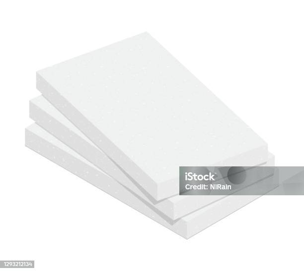Stack Of Expanded Polystyrene Insulation Material Isolated On