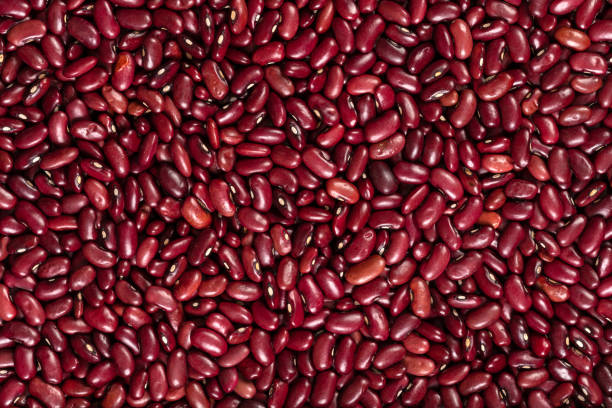 Grain of red bean seeds background and texture. Top view.