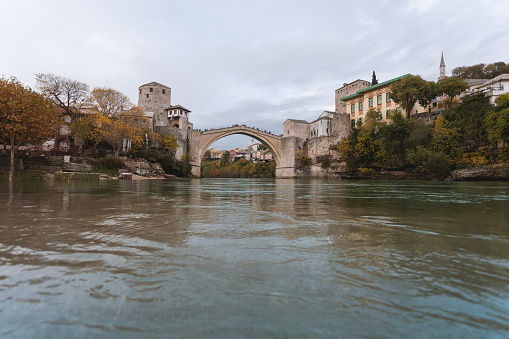 Old town of Mostar with Stari Most bridge.