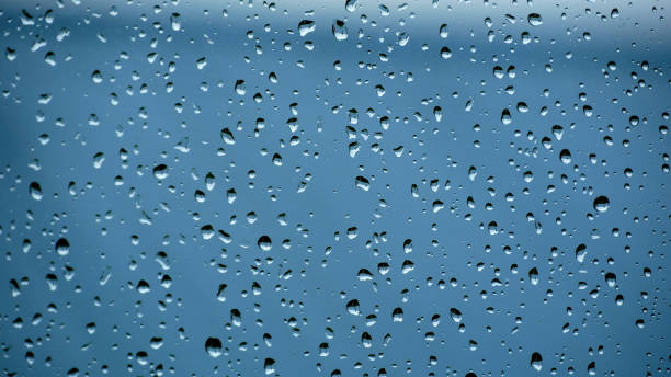 istock Crystal clear water drops on the window 1293224019