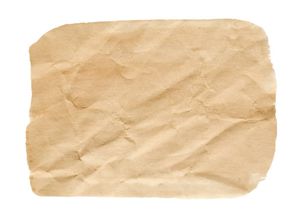 istock Vector brown wrinkled paper texture isolated on white - watercolor paint banner for Your design 1293236807