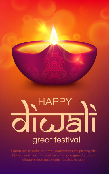 illustrazioni stock, clip art, cartoni animati e icone di tendenza di diwali, lampada deepavali diya, festival della luce indiana - diyo
