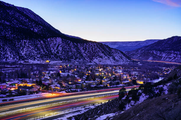 istock Gypsum Colorado in Winter Dusk Night View 1293244255